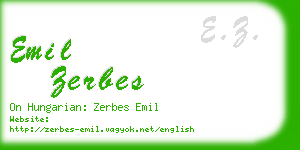 emil zerbes business card